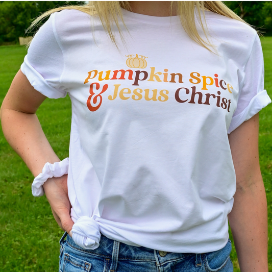 Pumpkin Spice and Jesus Christ Tee Shirt