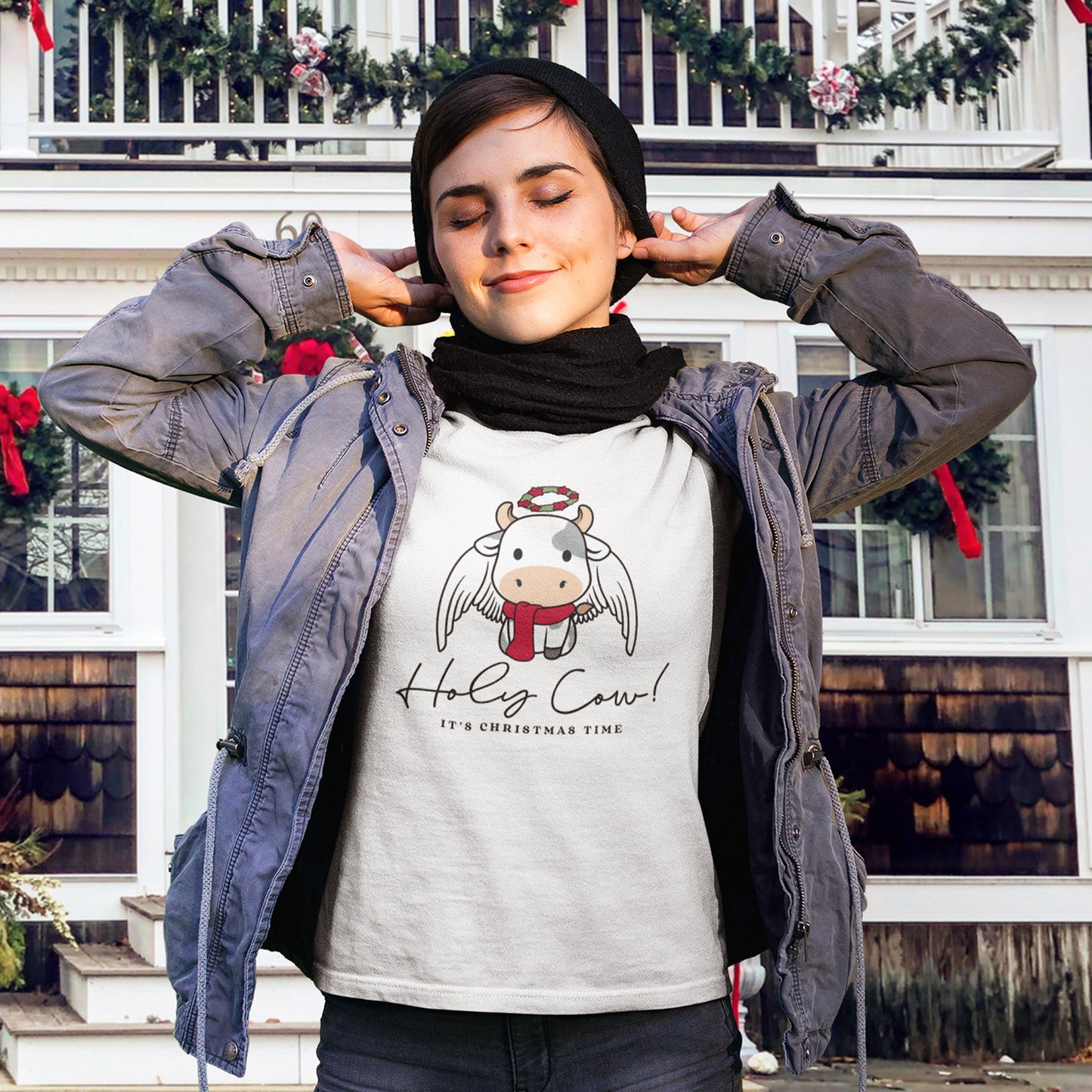 Holy Cow Its Christmas Time Tee Shirt